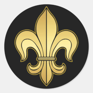 Gold Fleur de lis Classic Round Sticker