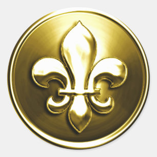 Gold Fleur de Lis Envelope Seal Embossed Look