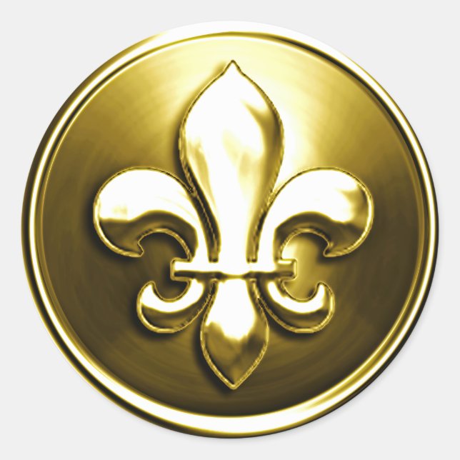Gold Fleur de Lis Envelope Seal Embossed Look (Front)
