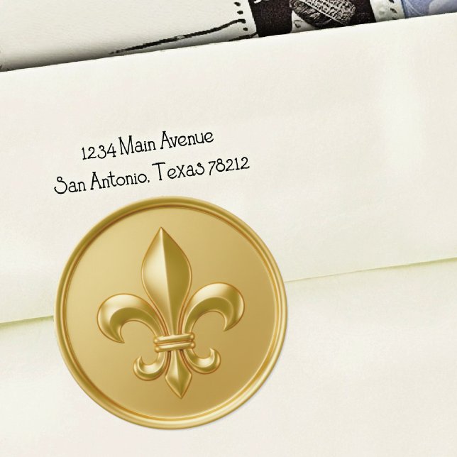 Gold Fleur de Lis Envelope Seal Embossed Look 2 (Creator Uploaded)