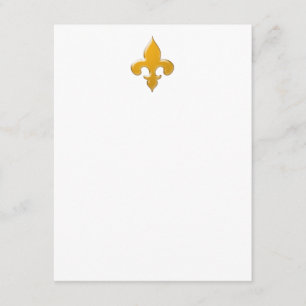 Gold Fleur de Lis Flat Note Cards