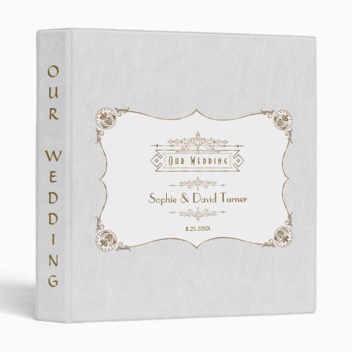 Gold Fleur_de_lis Great Gatsby Wedding Photo Album 3 Ring Binder