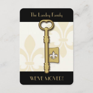 Gold Fleur de Lis Key Moving Announcement