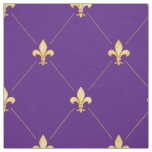 Gold Fleur-de-Lis (large scale) Purple Fabric