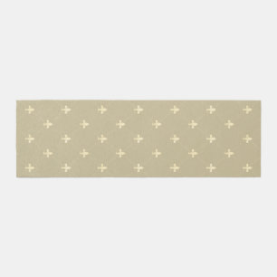 Gold Fleur-de-Lis Latte Brown 8x2.5 Runner
