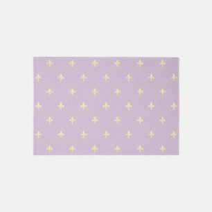 Gold Fleur-de-Lis Lilac 3x2 Outdoor Rug