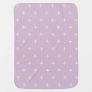 Gold Fleur-de-Lis Lilac Baby Blanket