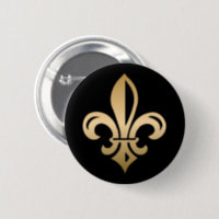 Black & Gold Fleur De Lis New Orleans Retractable Badge Reel, 1