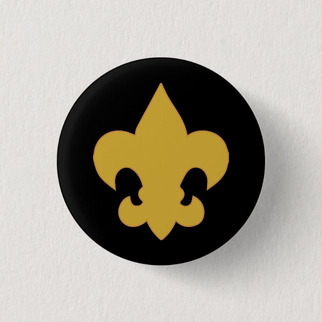 Gold Fleur De Lis on Black Button (Front)