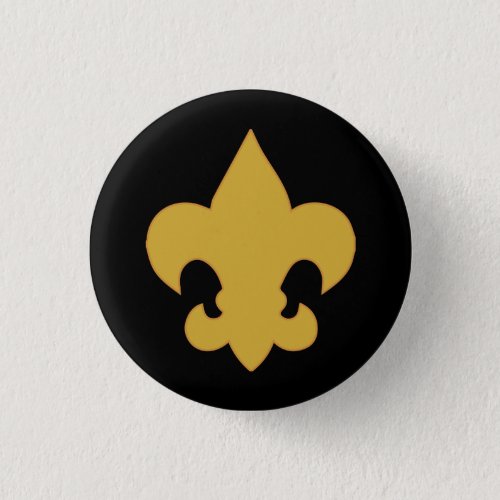 Gold Fleur De Lis on Black Button