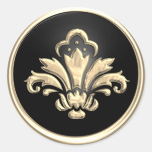 Gold Fleur de Lis on Black  Envelope Seal