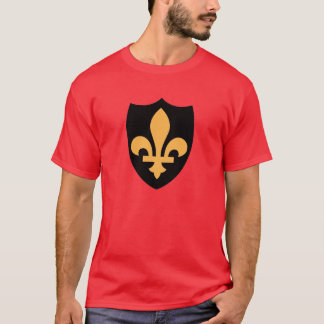 Gold Fleur De Lis on Black Shield T-Shirt