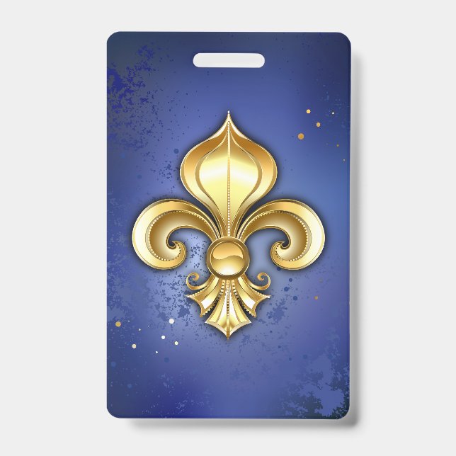 Gold Fleur de Lis on Blue Badge (Front)