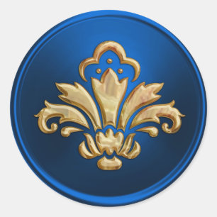 Gold Fleur de Lis on Blue  Envelope Seal