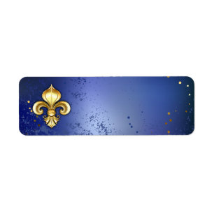 Gold Fleur de Lis on Blue Label