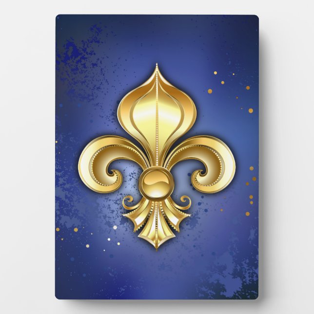 Gold Fleur de Lis on Blue Plaque (Front)