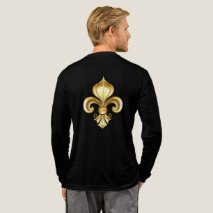 Gold Fleur de Lis on Blue Tri-Blend Shirt