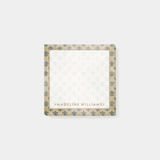 Gold Fleur-De-Lis Post-it Notes (Front)