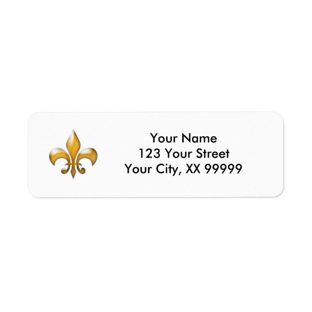 Gold Fleur de Lis Return Address Labels (Front)