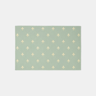 Gold Fleur-de-Lis Sage 3x2 Rug