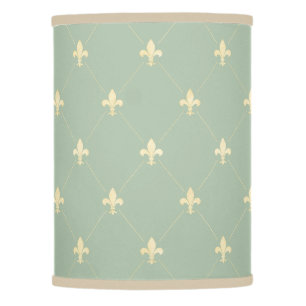 Gold Fleur-de-Lis Sage Lamp Shade