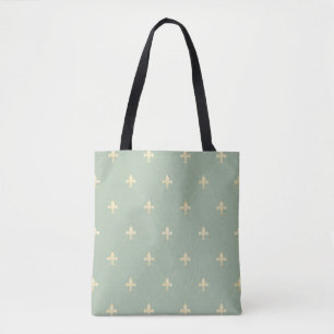 Gold Fleur-de-Lis Sage Tote Bag