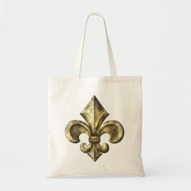 Gold Fleur de lis Tote Bag (Front)