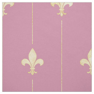 Gold Fleur-de-Lis with Pink (large scale) Fabric