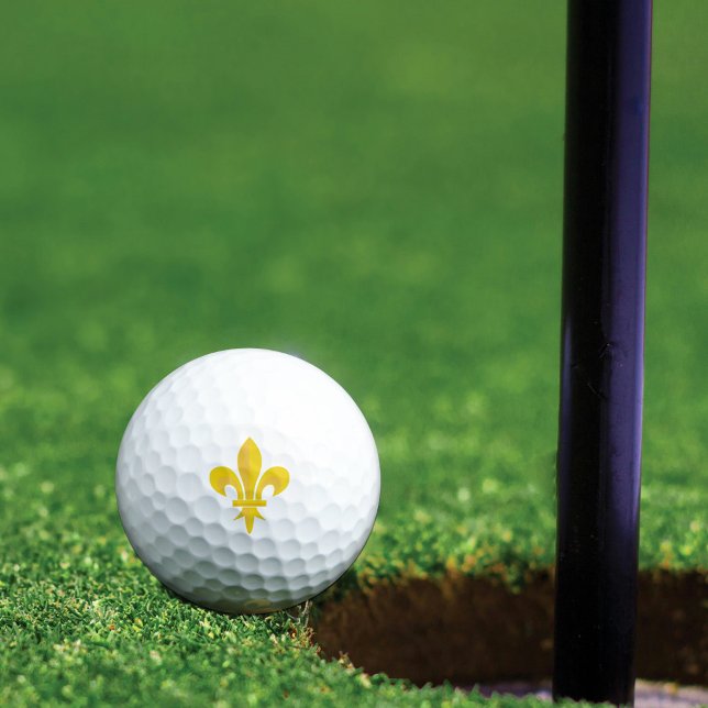 Gold Fleur de lys Golf Balls (Gold Fleur de lys Golf Balls)