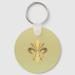 Gold fleur de lys keychain