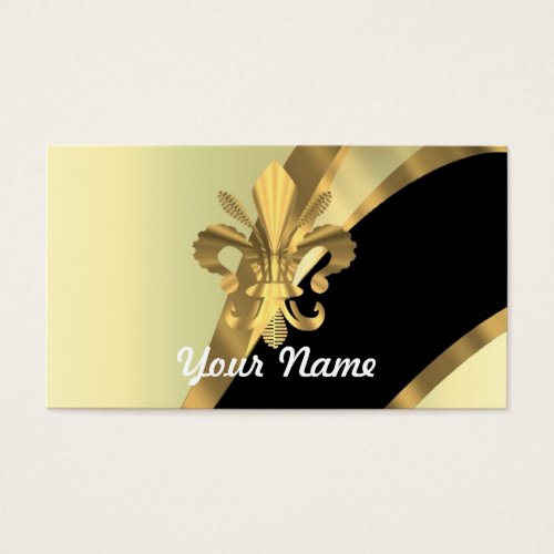 Gold fleur de lys personalized business card templates