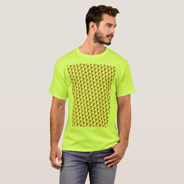 Gold Fleurs de Lis Pattern T-Shirt (Front Full)