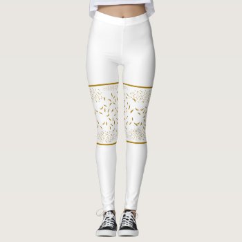 Gold Flex Band Leggings by 16creative at Zazzle