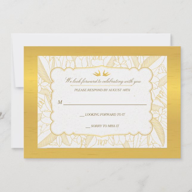 Gold Flora Bliss Response Card (Front)