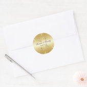 Gold Floral and Purple 1.5" Round Sticker (Envelope)