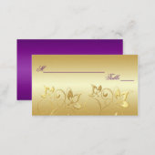 Gold Floral and Purple Placecards (Front/Back)