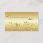 Gold Floral and Purple Placecards