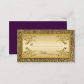 Gold Floral and Purple Placecards (Front/Back)