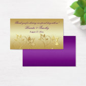 Gold Floral and Purple Wedding Favor Tag (Desk)