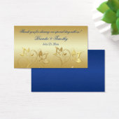 Gold Floral and Royal Blue Wedding Favor Tag (Desk)