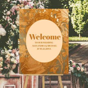 Gold Floral Art Nouveau Wedding Foam Board