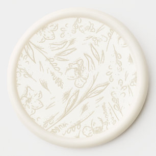 gold floral bg wax seal sticker