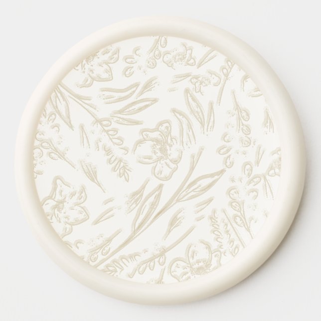 gold floral bg wax seal sticker (Front)
