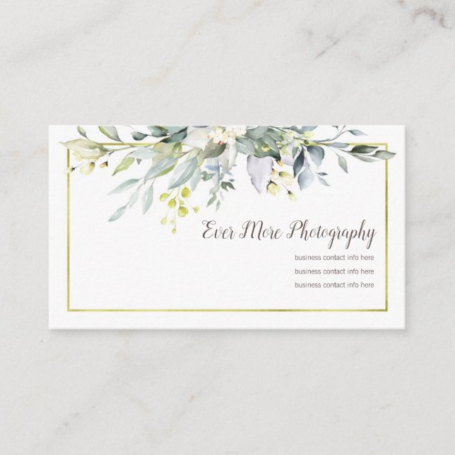 Gold Floral Boho | Business Cards | Photography (Front)