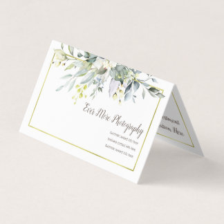Gold Floral Boho | Folded Business Card