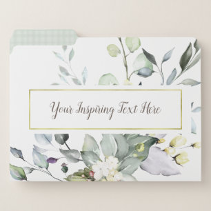 Gold Floral Boho Watercolor File Folder