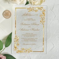 Gold Floral Border Islamic Wedding