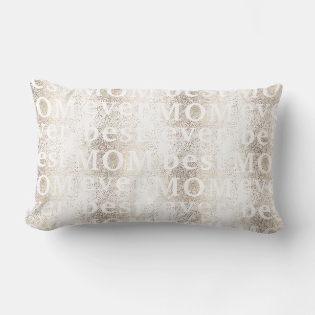 Gold Floral Botanical Modern MAMA | best MOM ever  Lumbar Pillow (Front)