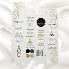 Gold Floral Bridesmaid Details Wine Gift Box at Zazzle
