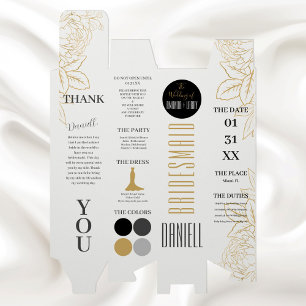 Gold Floral Bridesmaid Details Wine Gift Box